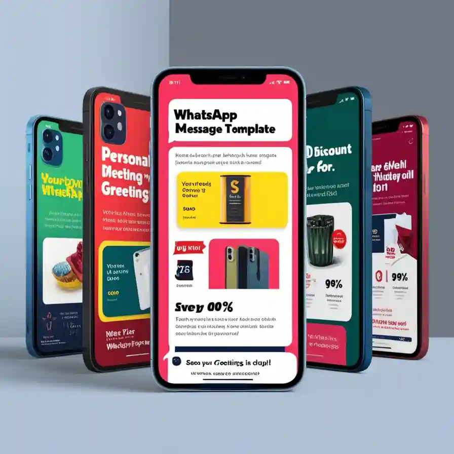 Examples of engaging WhatsApp message templates with visuals and CTAs.