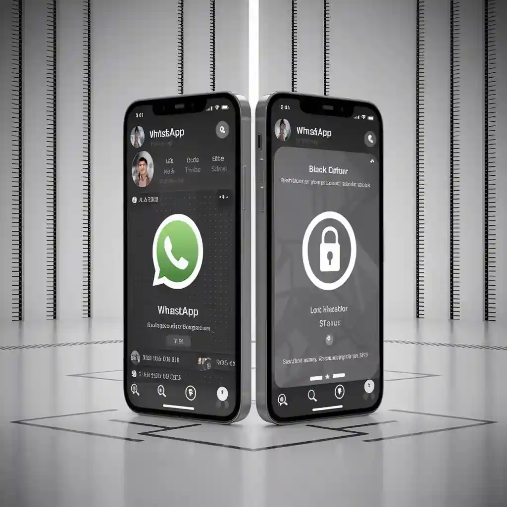 WhatsApp profile visible on one account, hidden on another, indicating block.