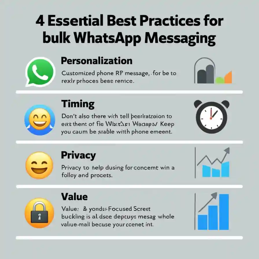 Checklist of best practices for effective bulk WhatsApp messaging.